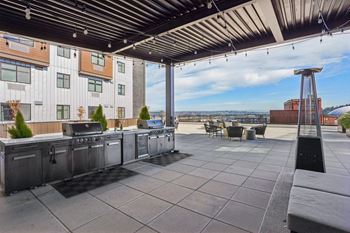 Rooftop deck with skyline views